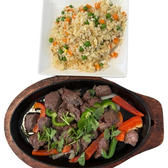 Cubic Filet Mignon Fried Rice.